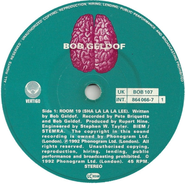 Bob Geldof : Room 19 (Sha La La La Lee) (7", Single)