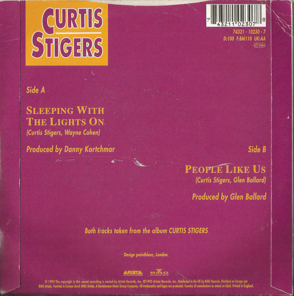 Curtis Stigers : Sleeping With The Lights On (7", Single)
