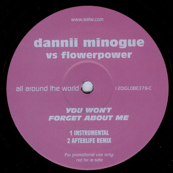 Dannii Minogue Vs Flower Power : You Won't Forget About Me (2x12", Promo)