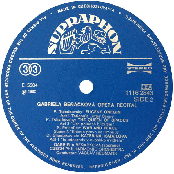 Gabriela Beňačková : Soprano (LP)
