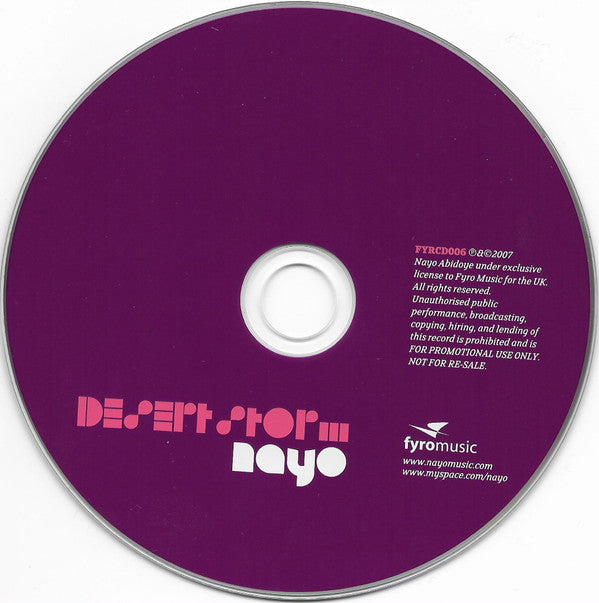 Nayo : Desert Storm (CD, Single, Promo)