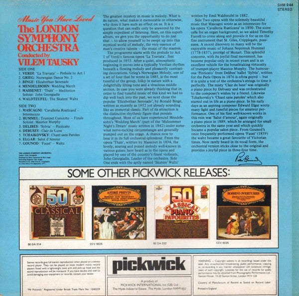 London Symphony Orchestra Conducted By Vilem Tausky : Music You Have Loved (LP, Comp)