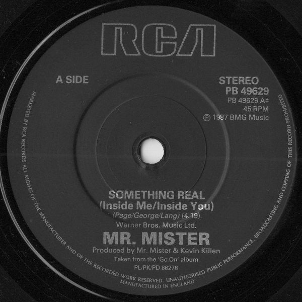 Mr. Mister : Something Real (Inside Me / Inside You) (7", Single)