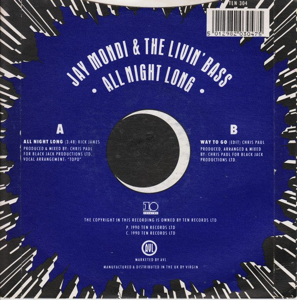 Jay Mondi & The Livin' Bass : All Night Long (7", Single)