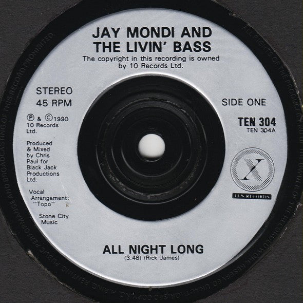 Jay Mondi & The Livin' Bass : All Night Long (7", Single)