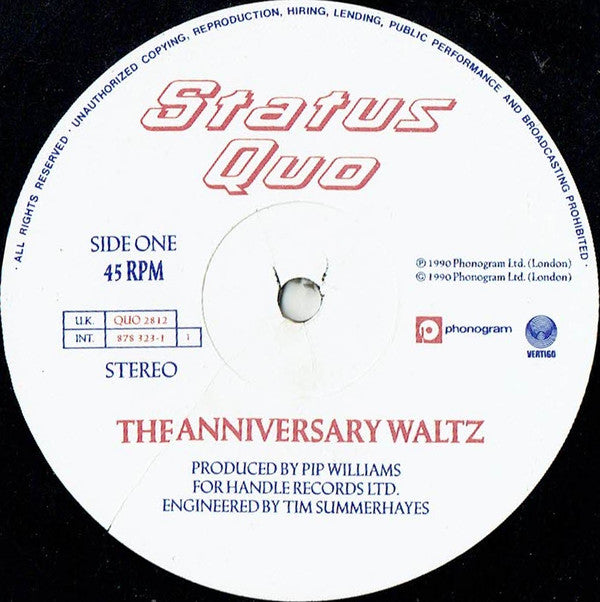 Status Quo : The Anniversary Waltz (12", Single)