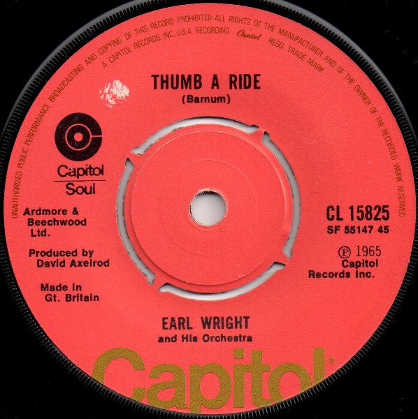 Earl Wright And His Orchestra* : Thumb A Ride (7", Single)