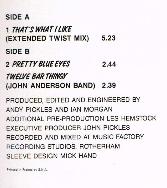 Jive Bunny And The Mastermixers : That's What I Like (12", Single, Mixed)