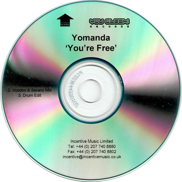 Yomanda : You're Free (CDr, Single, Promo)
