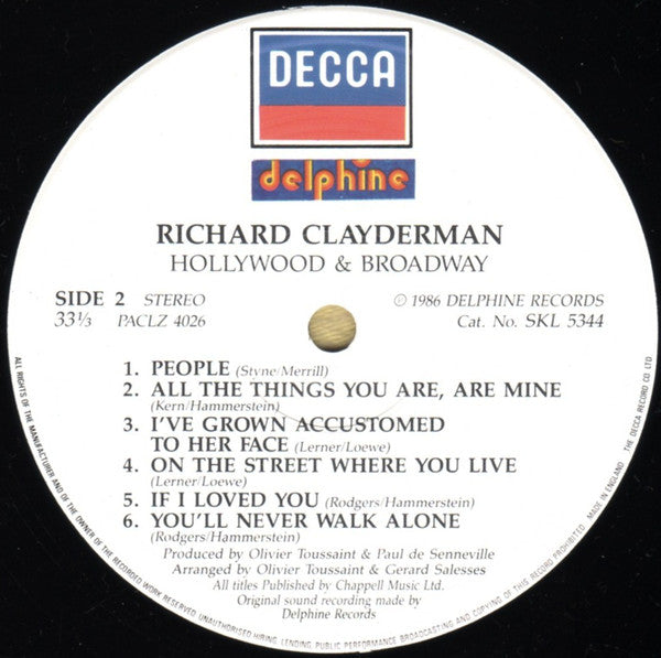 Richard Clayderman : Hollywood And Broadway (LP, Album)