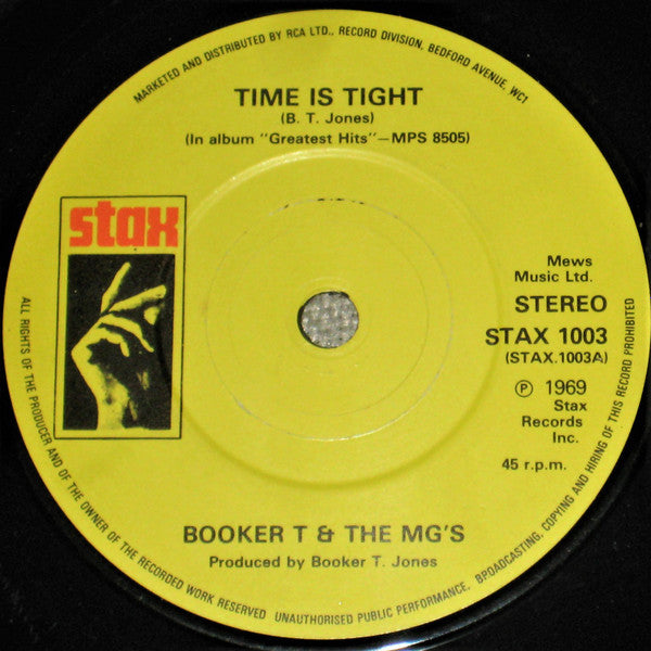 Booker T & The MG's : Time Is Tight (7", RE, Sol)
