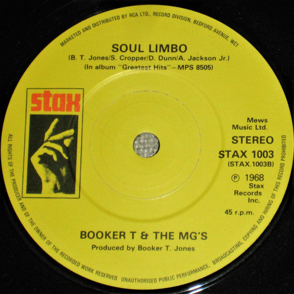 Booker T & The MG's : Time Is Tight (7", RE, Sol)