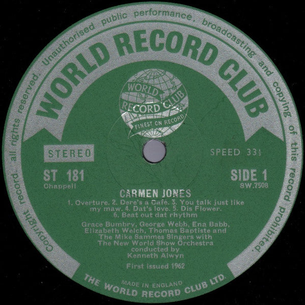 Mike Sammes Singers With The New World Show Orchestra : Carmen Jones (LP, Album, Club)