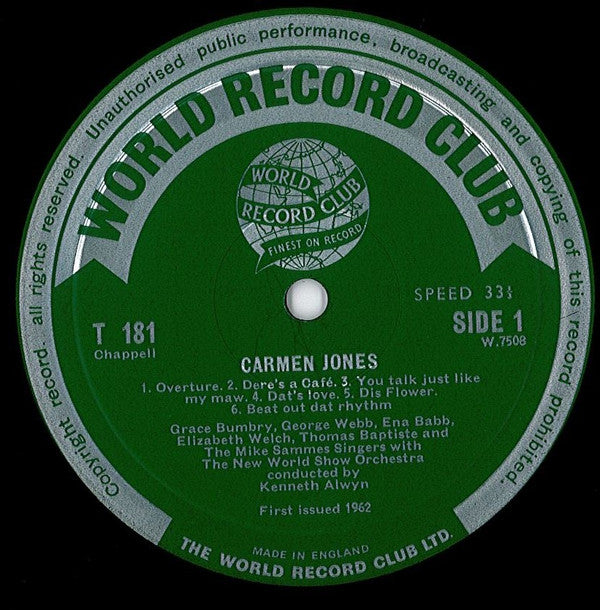 Mike Sammes Singers With The New World Show Orchestra : Carmen Jones (LP, Album, Club)