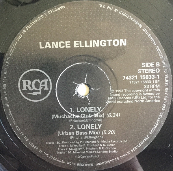 Lance Ellington : Lonely (Have We Lost Our Love) (12", Single)