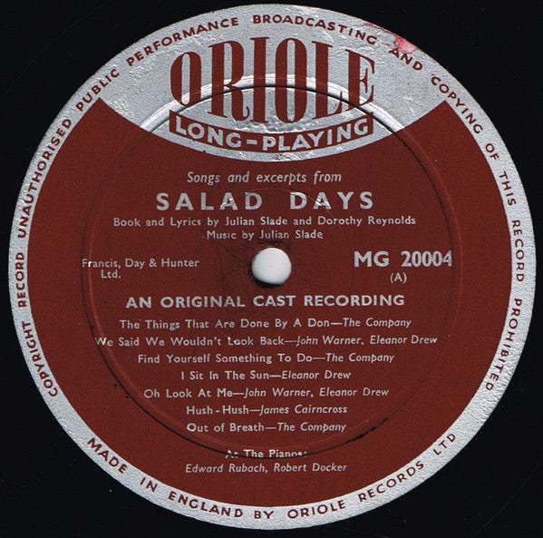 "Salad Days" Original Cast : Selection Of The Songs From Salad Days (LP, Album, Mono)