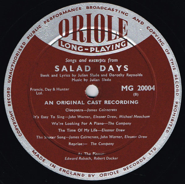 "Salad Days" Original Cast : Selection Of The Songs From Salad Days (LP, Album, Mono)