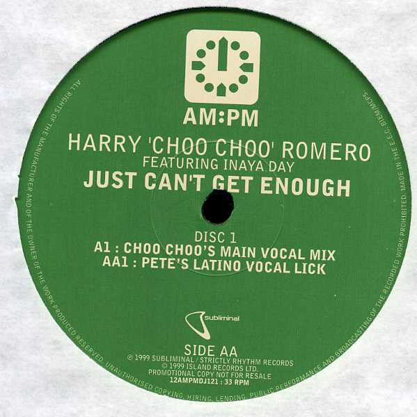 Harry "Choo Choo" Romero Featuring Inaya Day : Just Can't Get Enough (2x12", Ltd, Promo)