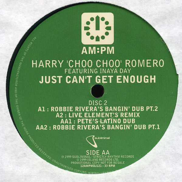 Harry "Choo Choo" Romero Featuring Inaya Day : Just Can't Get Enough (2x12", Ltd, Promo)