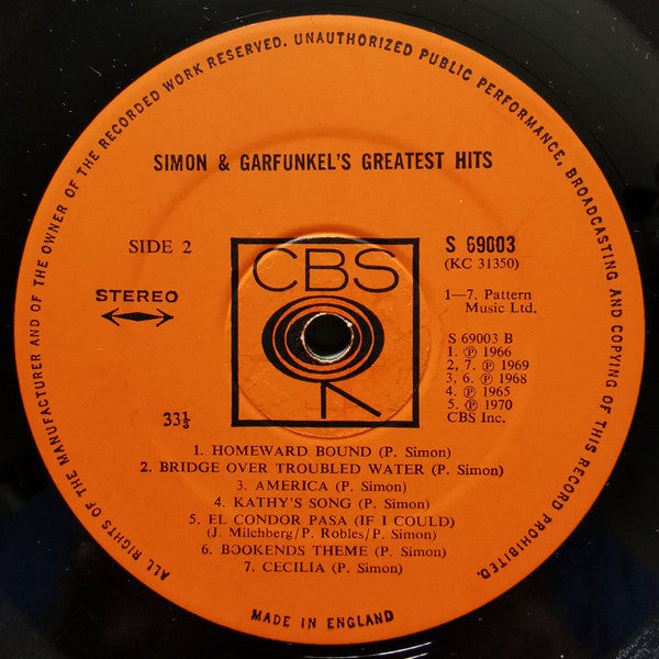 Simon & Garfunkel : Simon And Garfunkel's Greatest Hits (LP, Comp)