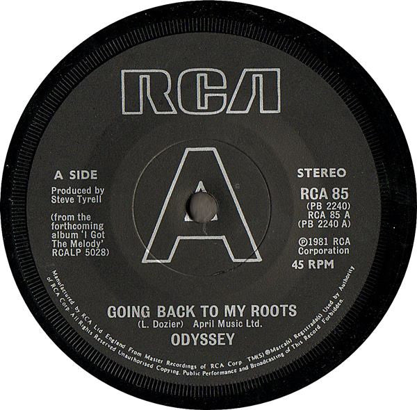 Odyssey (2) : Going Back To My Roots (7", Lar)