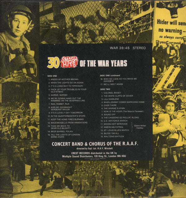 R.A.A.F. Central Band & Chorus Of The R.A.A.F. : 30 Smash Hits Of The War Years (LP, Album, Gat)