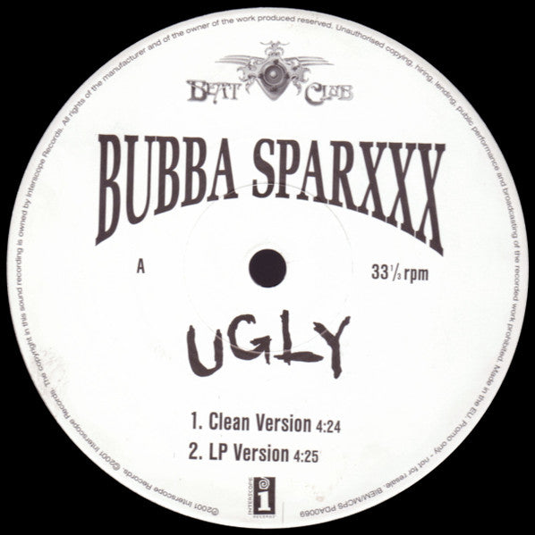 Bubba Sparxxx : Ugly (12", Promo)