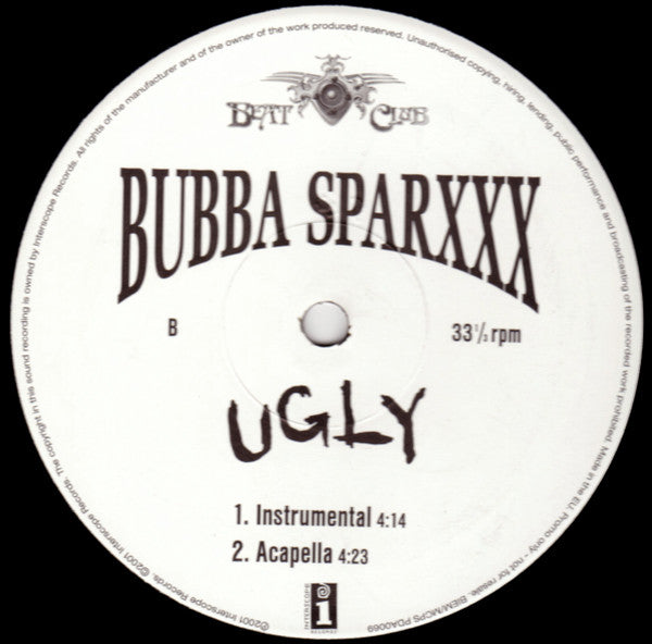 Bubba Sparxxx : Ugly (12", Promo)
