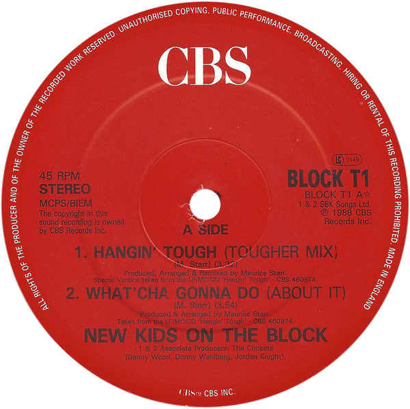 New Kids On The Block : Hangin' Tough (12", Single)