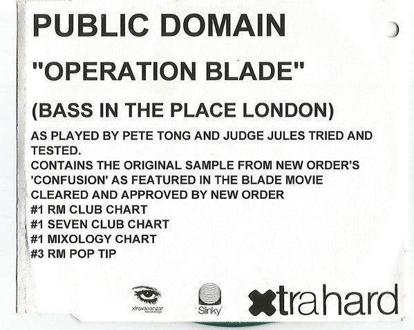 Public Domain : Operation Blade (Bass In The Place London) (CDr, Promo)