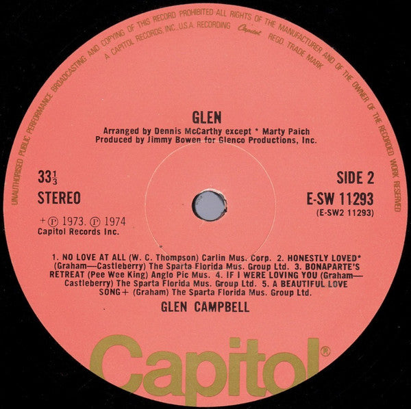 Glen Campbell : Glen (LP, Album)