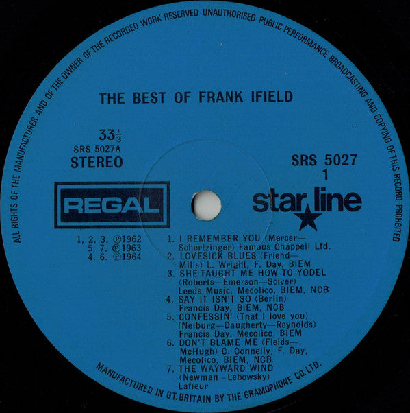 Frank Ifield : The Best Of Frank Ifield (LP, Comp)