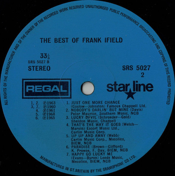 Frank Ifield : The Best Of Frank Ifield (LP, Comp)