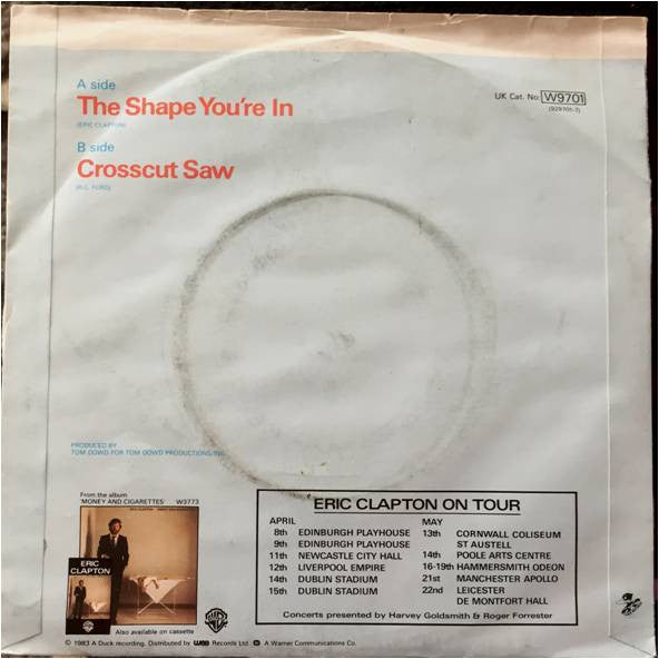 Eric Clapton : The Shape You're In (7", Pap)
