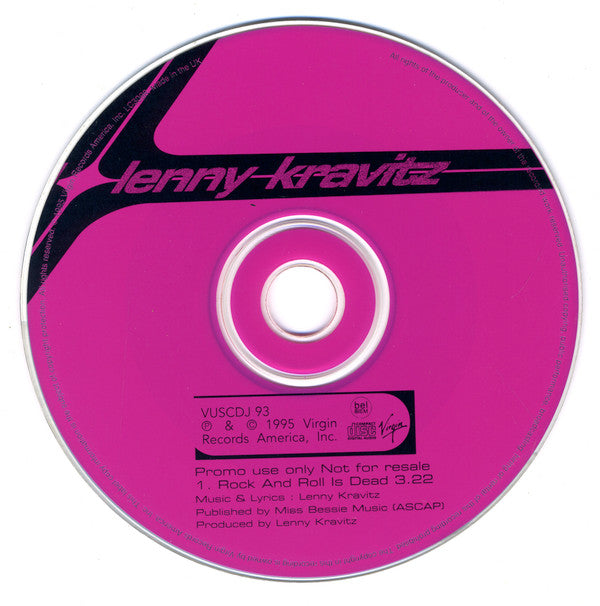 Lenny Kravitz : Rock And Roll Is Dead (CD, Single, Promo)