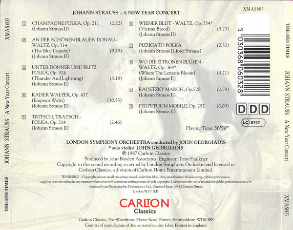 Johann Strauss Jr. - London Symphony Orchestra, John Georgiadis : A New Year Concert (CD, Album)