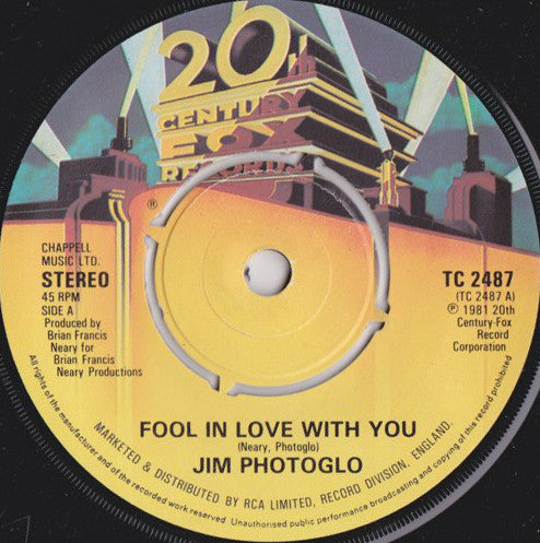 Jim Photoglo : Fool In Love With You (7", Single)