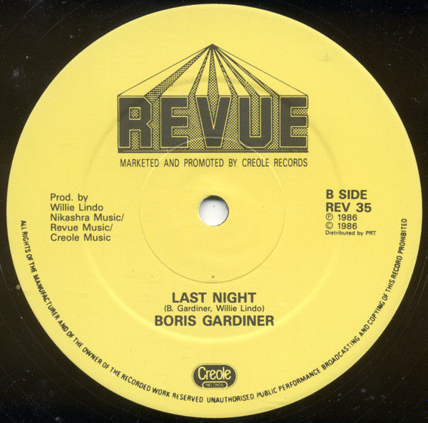 Boris Gardiner : You're Everything To Me / Last Night (12")