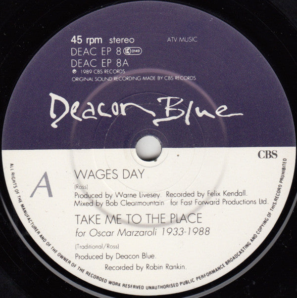 Deacon Blue : Wages Day (7", EP, Gat)