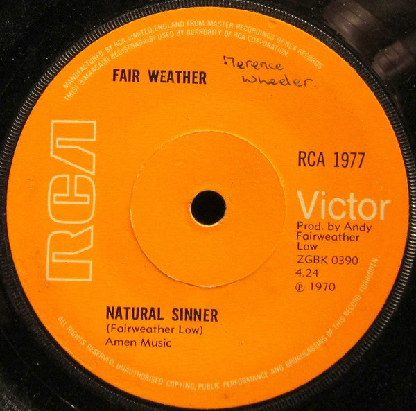 Fair Weather : Natural Sinner (7", Single, Sol)