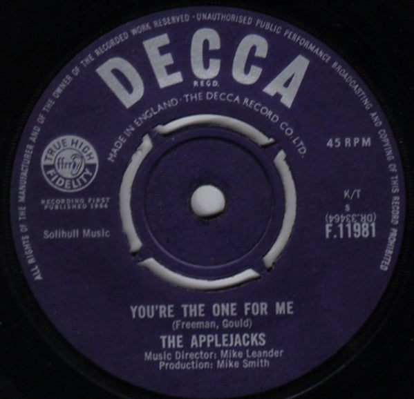 The Applejacks : Three Little Words (I Love You) (7", Single)