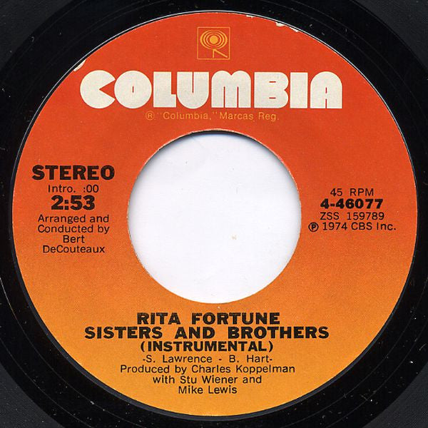 Rita Fortune : Sisters And Brothers (7", Single)