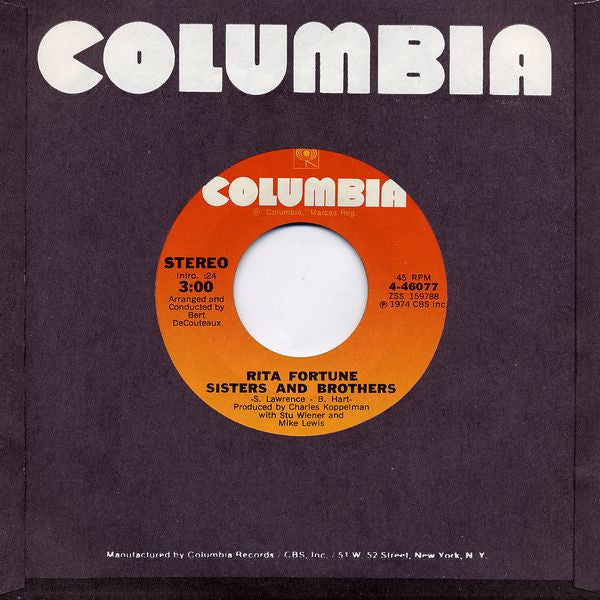 Rita Fortune : Sisters And Brothers (7", Single)