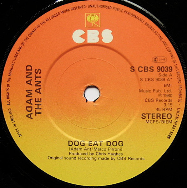 Adam And The Ants : Dog Eat Dog (7", Single, Pap)