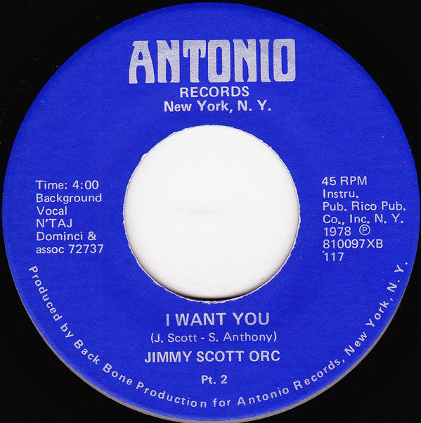 Jimmy Scott (6) : I Want You (7")