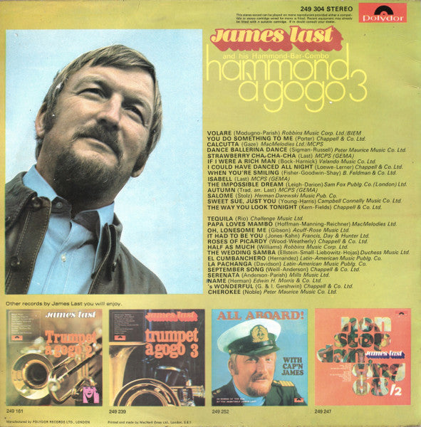 James Last & His Hammond Bar Combo : Hammond À GoGo 3 (LP, Album)