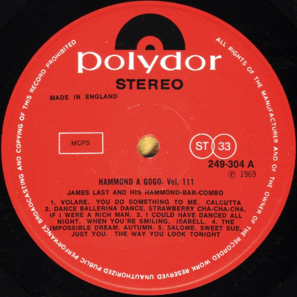 James Last & His Hammond Bar Combo : Hammond À GoGo 3 (LP, Album)