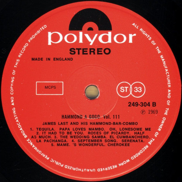 James Last & His Hammond Bar Combo : Hammond À GoGo 3 (LP, Album)