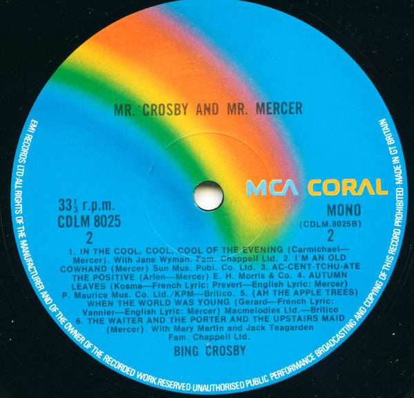 Bing Crosby : Mr. Crosby And Mr. Mercer (LP, Comp, Mono)