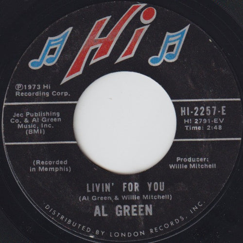 Al Green : Livin' For You / It Ain't No Fun To Me (7", Single)